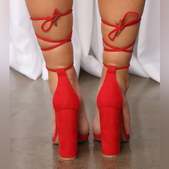 ๐คฉH-P๐คฉFashion Nova Lose It All Heel - Red๐๏ธ - Picture 8 of 11